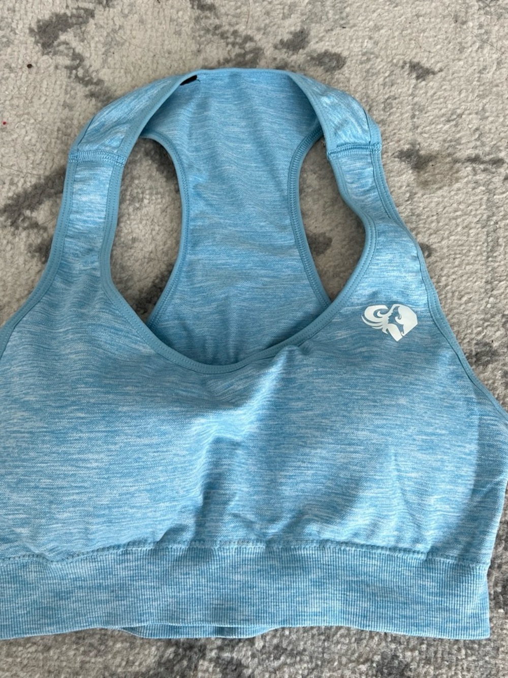 Light Blue Racerback Sports Bra with Removable Padding - Unbranded